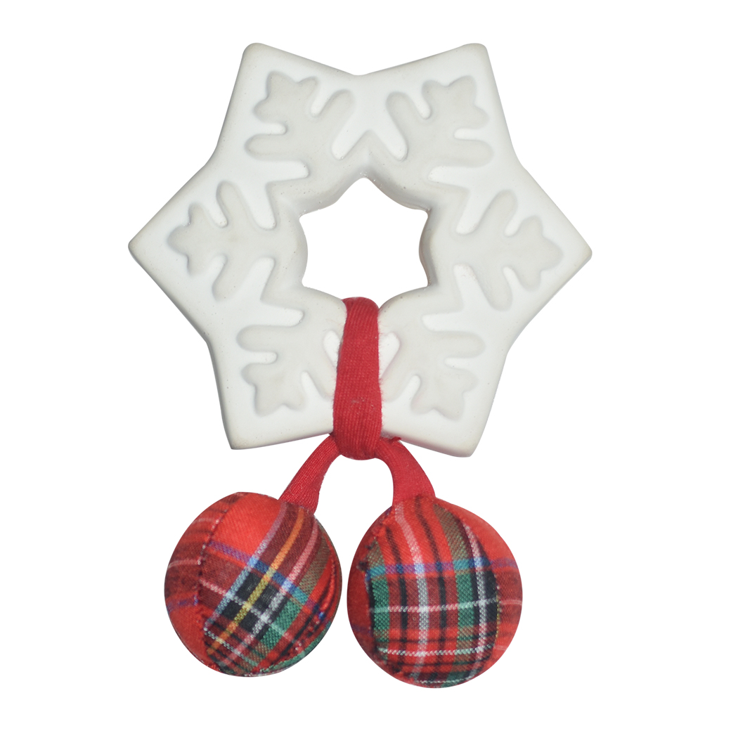 Picture of Snowflake Rubber Teether with Gingham Balls