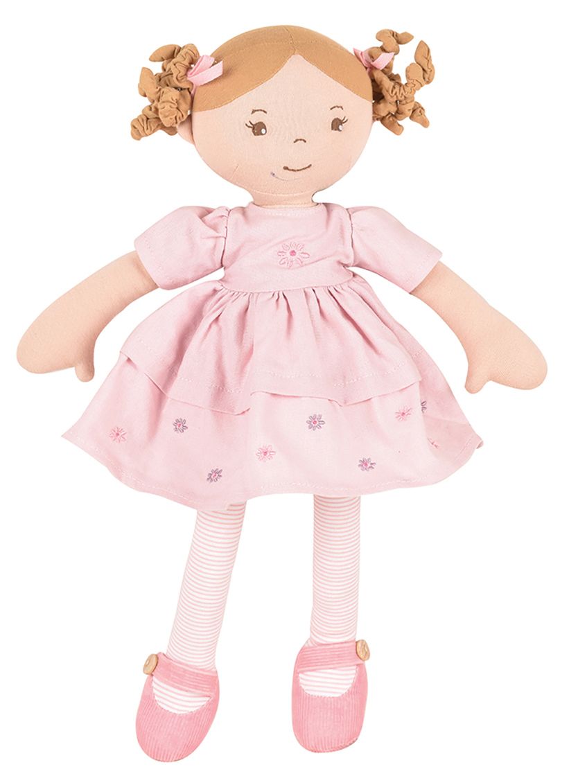 Picture of Amelia-Lt. Brown Hair Doll in Pink Linen Dress