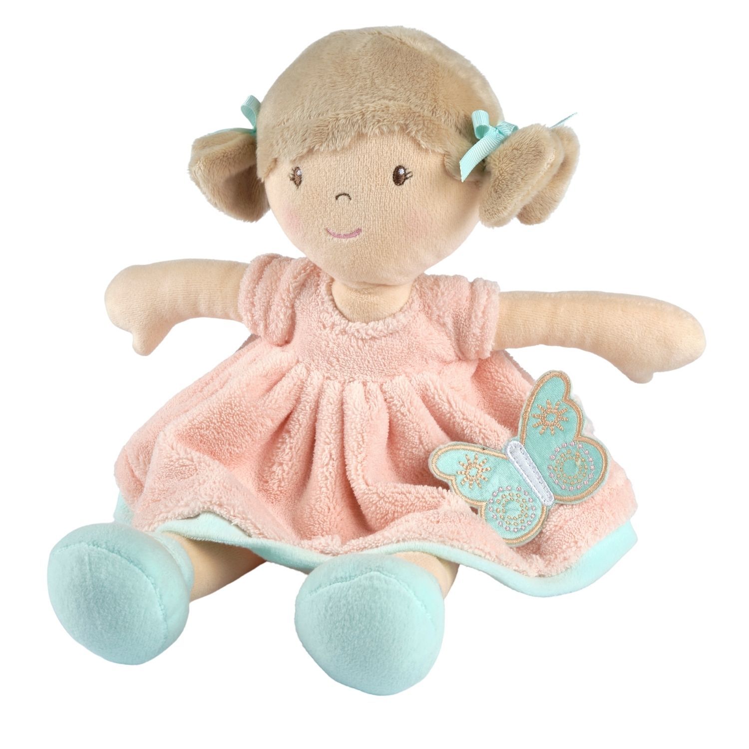 Picture of Pia-Lt. Brown Hair in Blue In Peach & Blue Dress