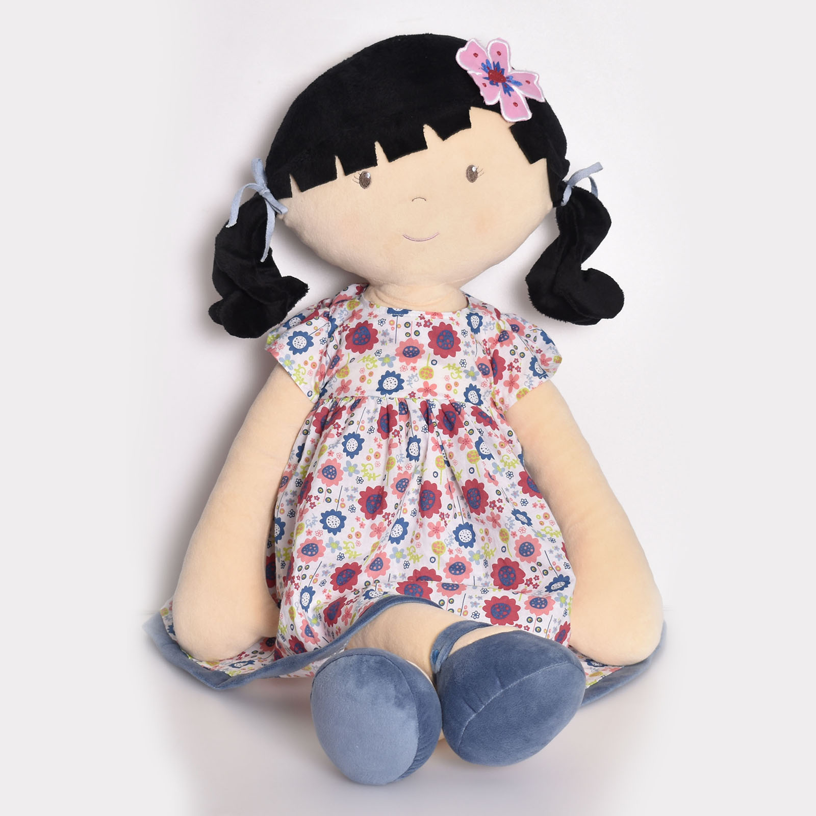 Picture of Lilac DISPLAY SIZE Black Hair in Blue Floral Dress