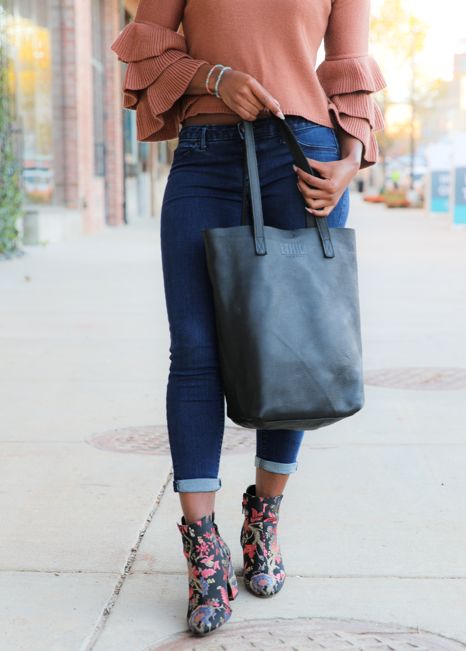 Picture of Ethic Leather Classic Tote - BLACK