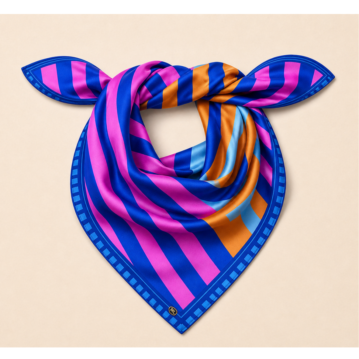 Picture of Silk Scarf: Framed Stripped Tile
