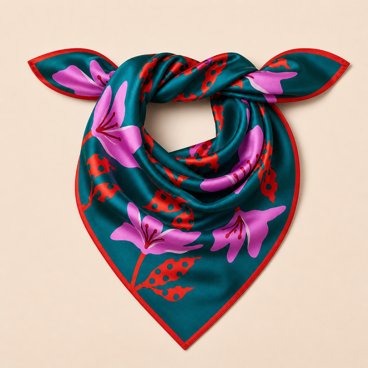 Picture of Silk Scarf: Bold Lily Floral