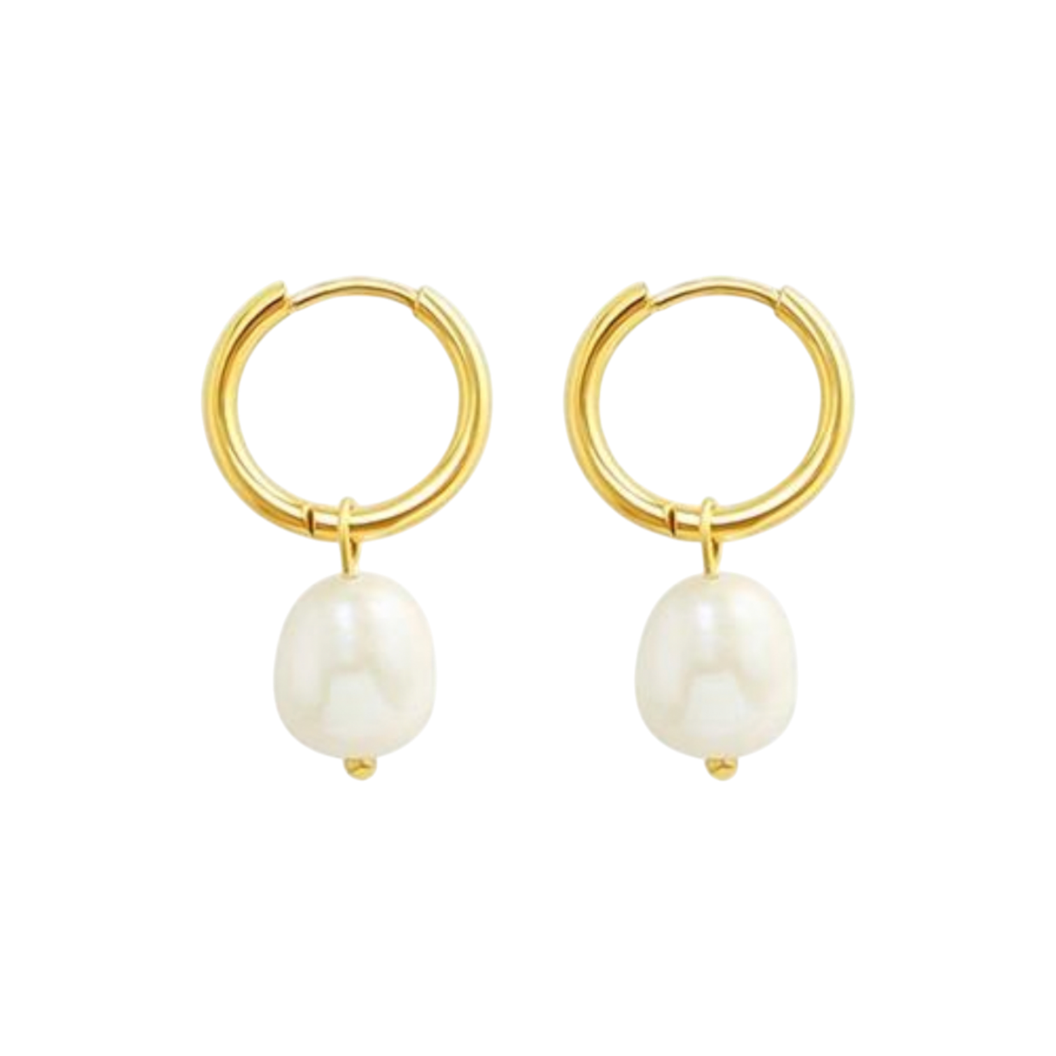 Picture of Earrings: Drop Pearl Hoops
