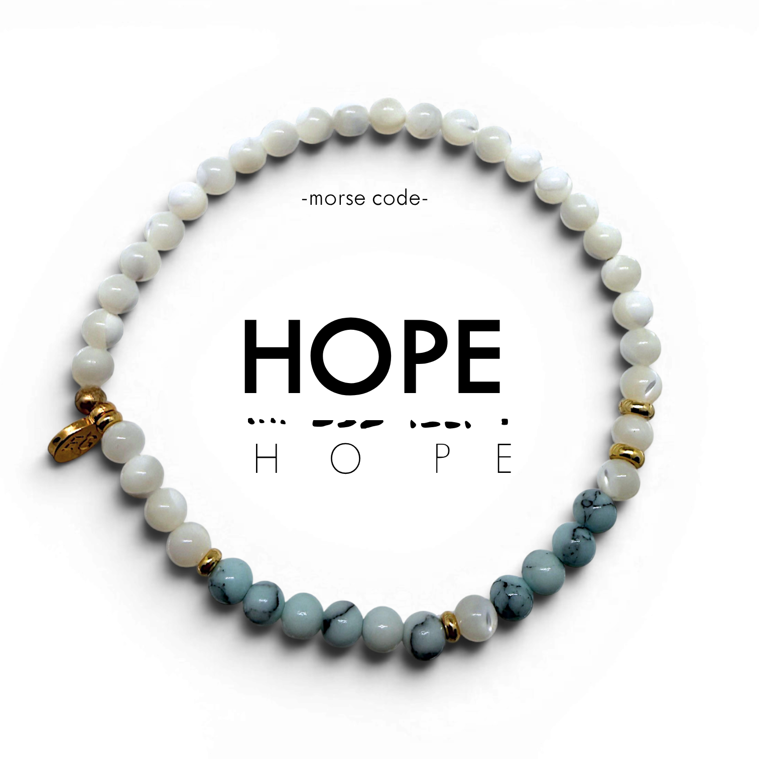 Picture of EG MC Bracelet: HOPE | Mother of Pearl & Light Blu