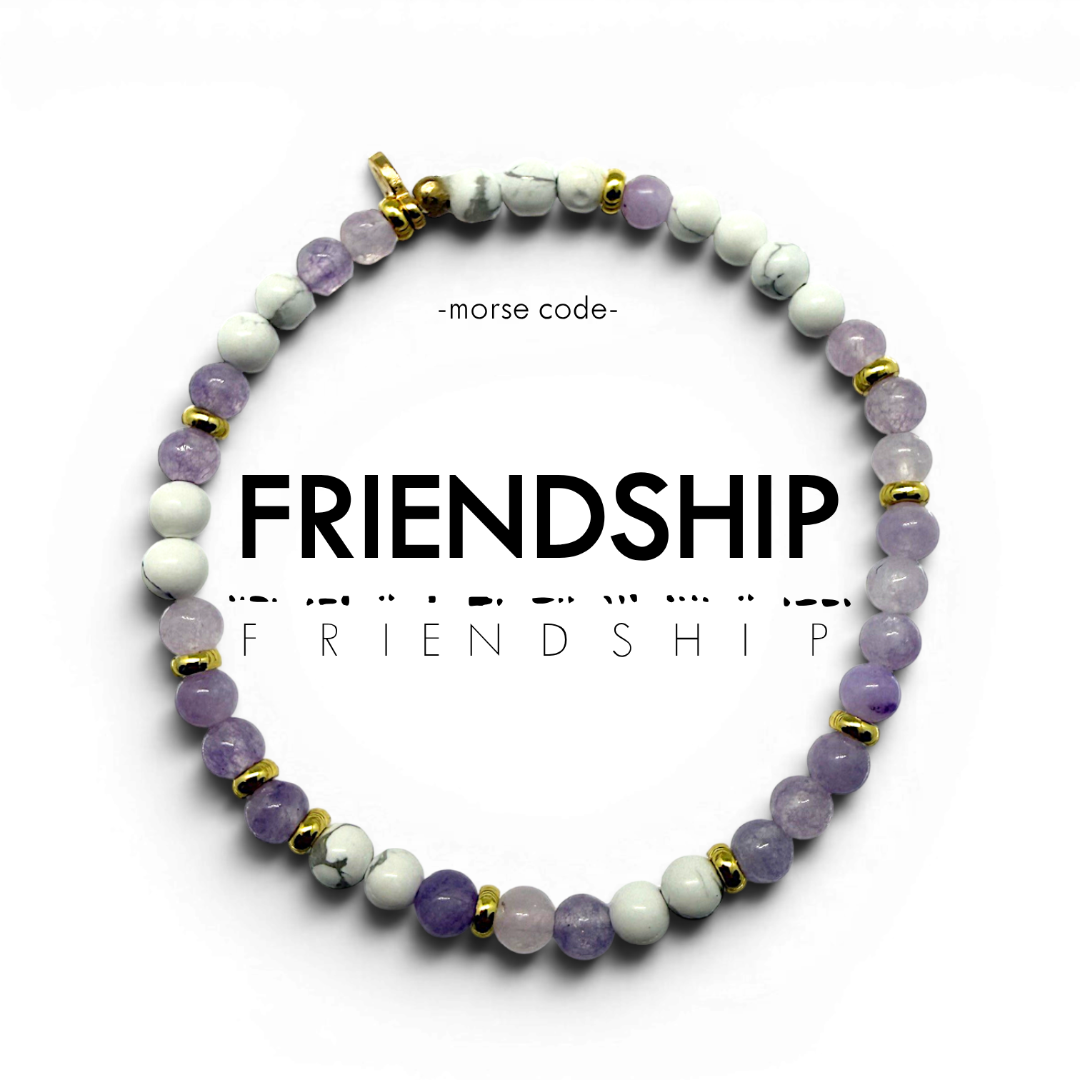 Picture of EG MC Bracelet: FRIENDSHIP | Lavender Jade & Howli