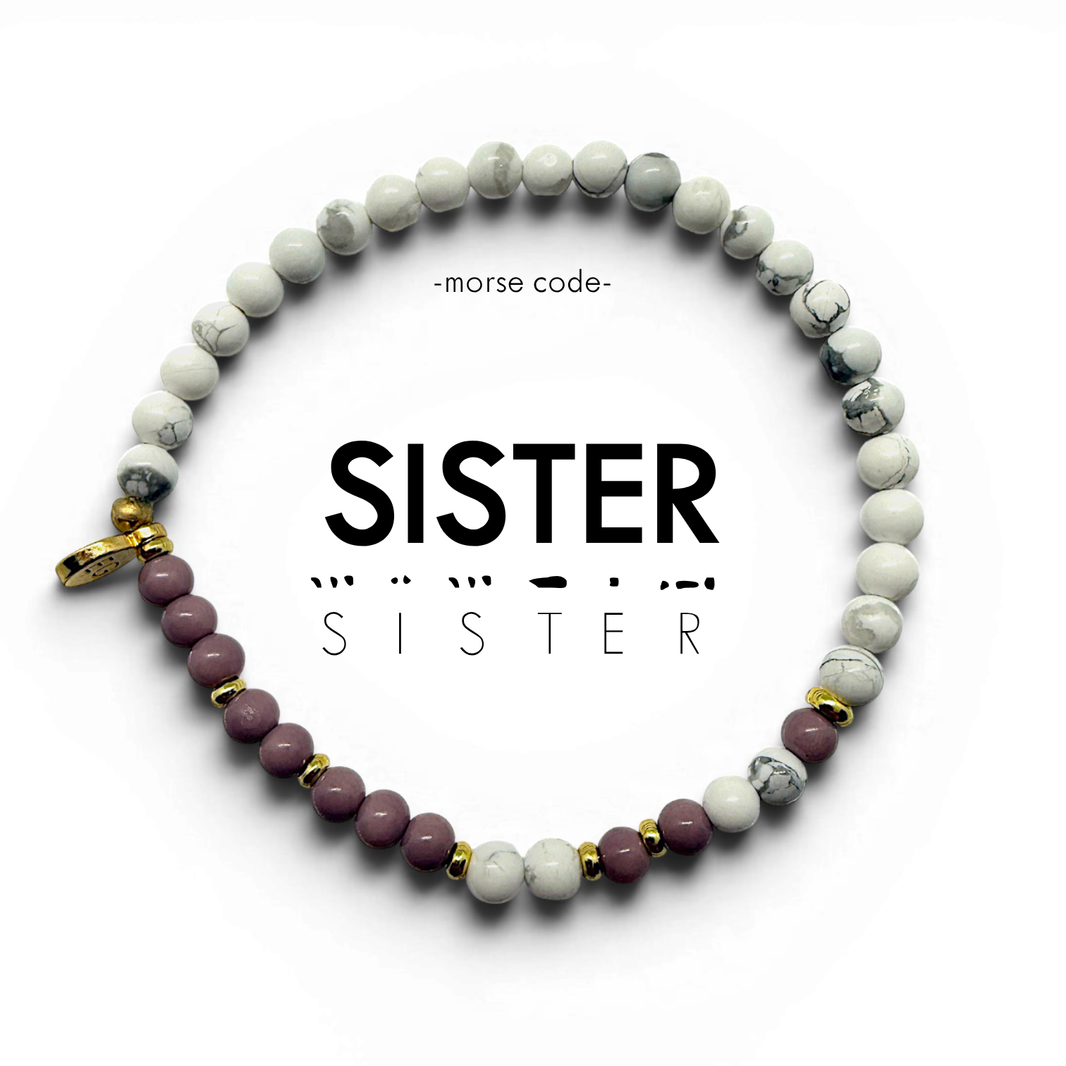 Picture of EG MC Bracelet: SISTER | Lilac & Howlite