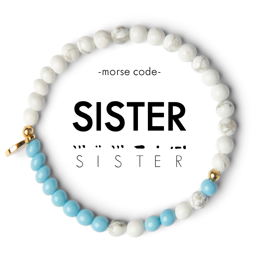 Picture of EG MC Bracelet: SISTER | Sky Blue & Howlite