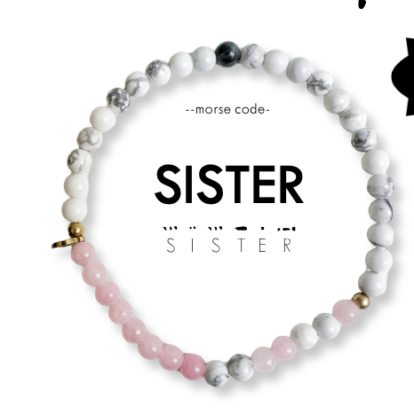 Picture of EG MC Bracelet: SISTER | Rose Quartz & Howlite