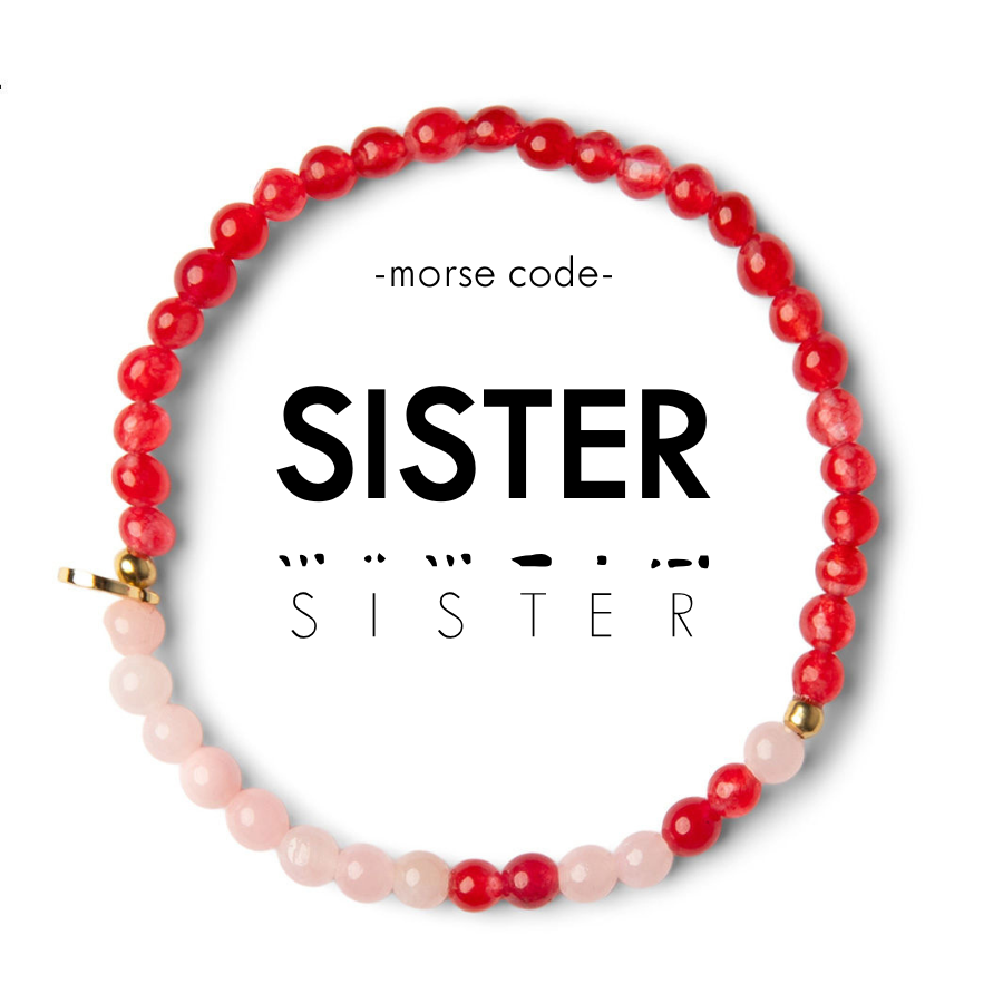 Picture of EG MC Bracelet: SISTER | Maroon Quartz & Rose Quar