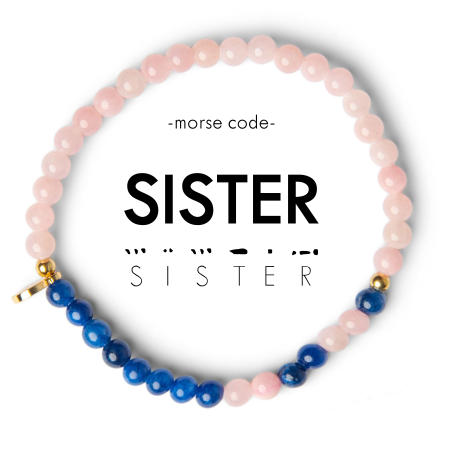 Picture of EG MC Bracelet: SISTER | Rose Quartz & Royal Blue