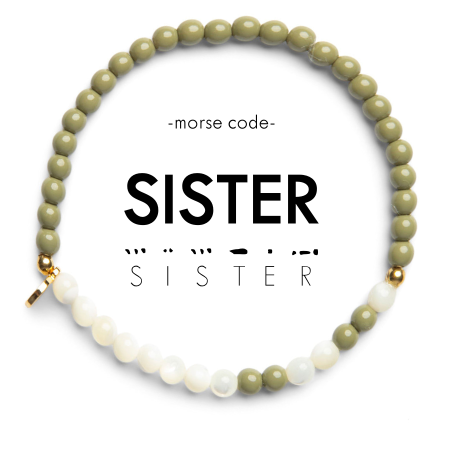 Picture of EG MC Bracelet: SISTER |  Lime Green & Mother of P