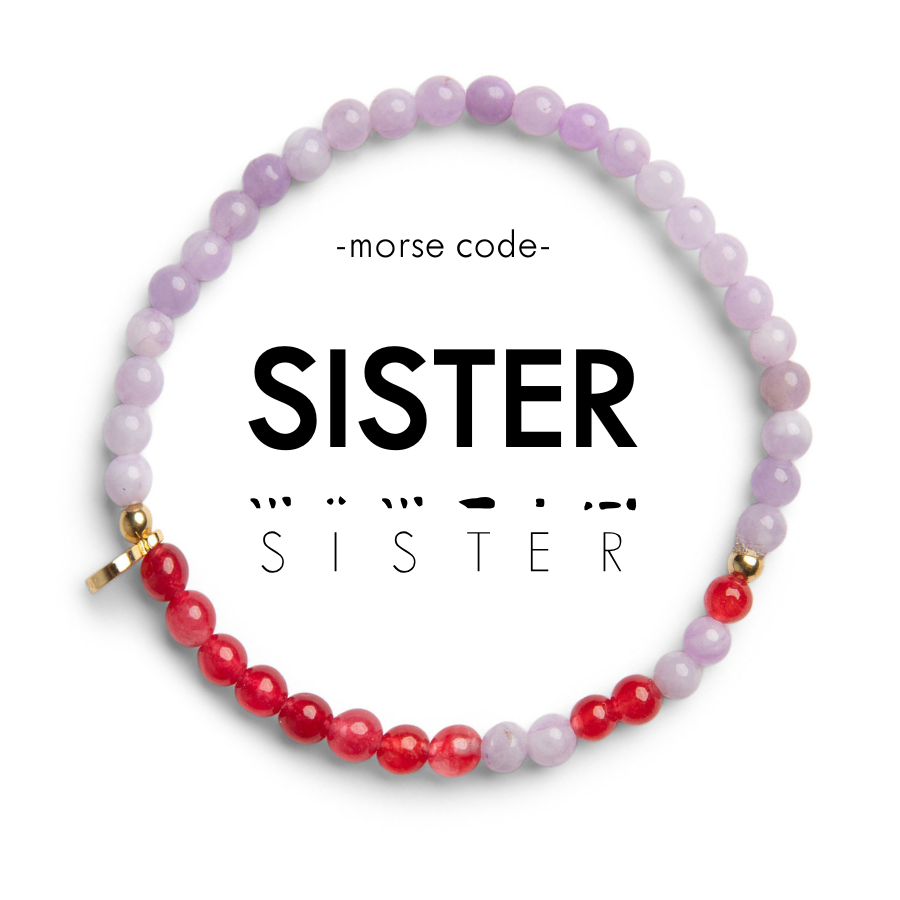 Picture of EG MC Bracelet: SISTER | Maroon Quartz & Lavender