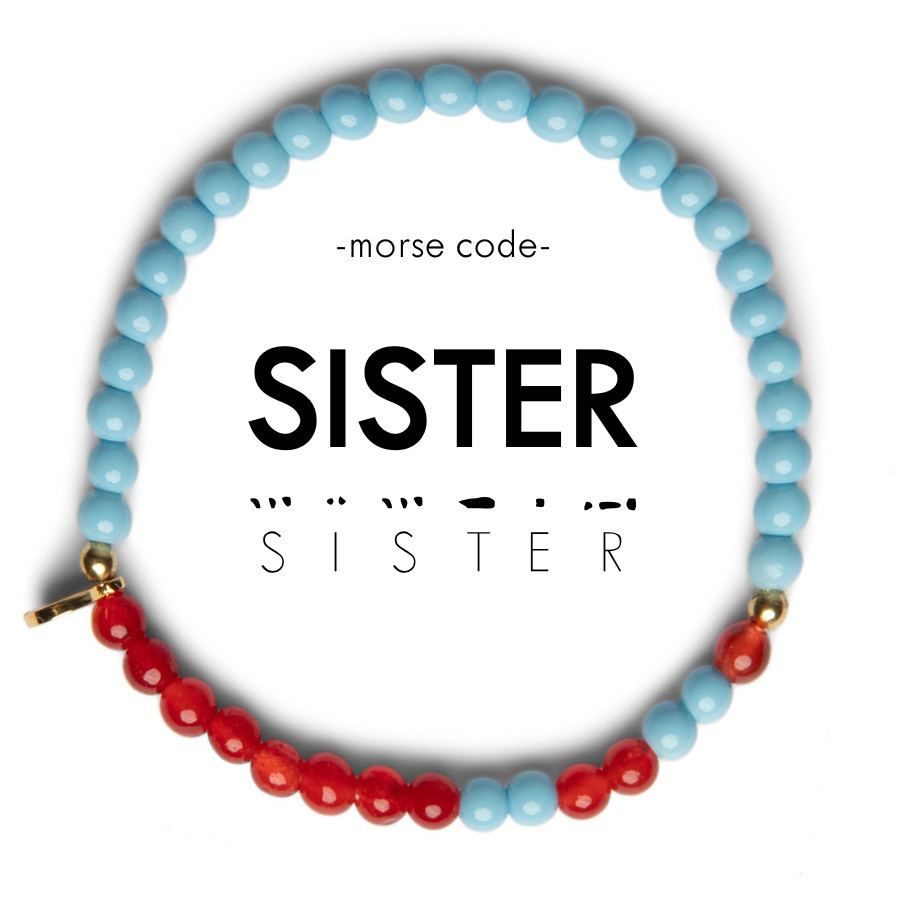 Picture of EG MC Bracelet: SISTER | Maroon Quartz & Light Blu