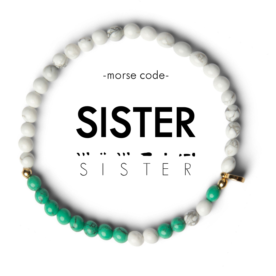 Picture of EG MC Bracelet: SISTER | Howlite & Teal