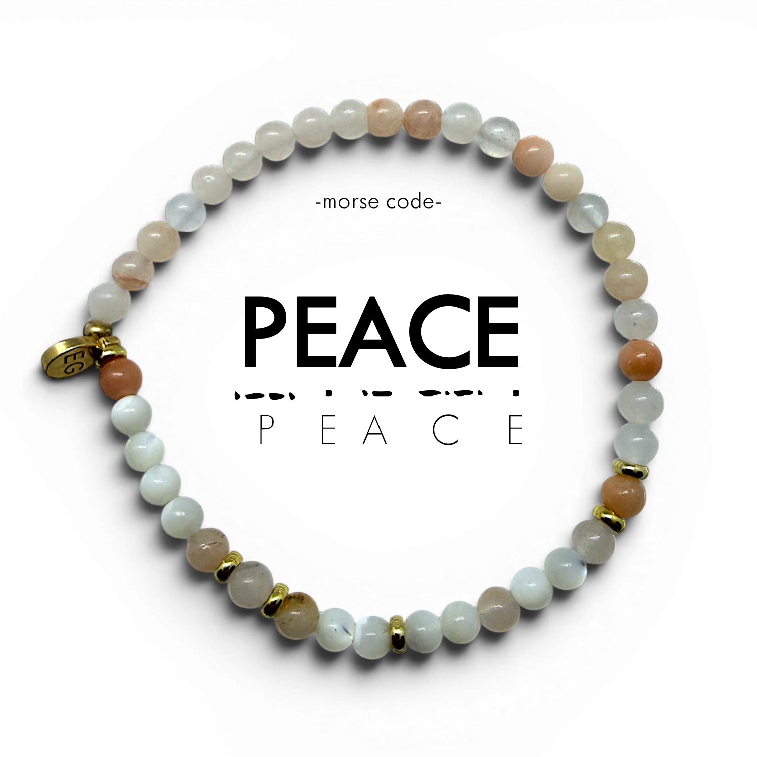 Picture of EG MC Bracelet: PEACE | Mother of Pearl & Pink Ave