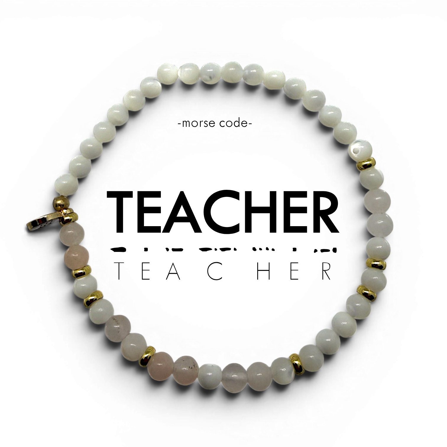 Picture of EG MC Bracelet: TEACHER | Pink Aventurine & MOP