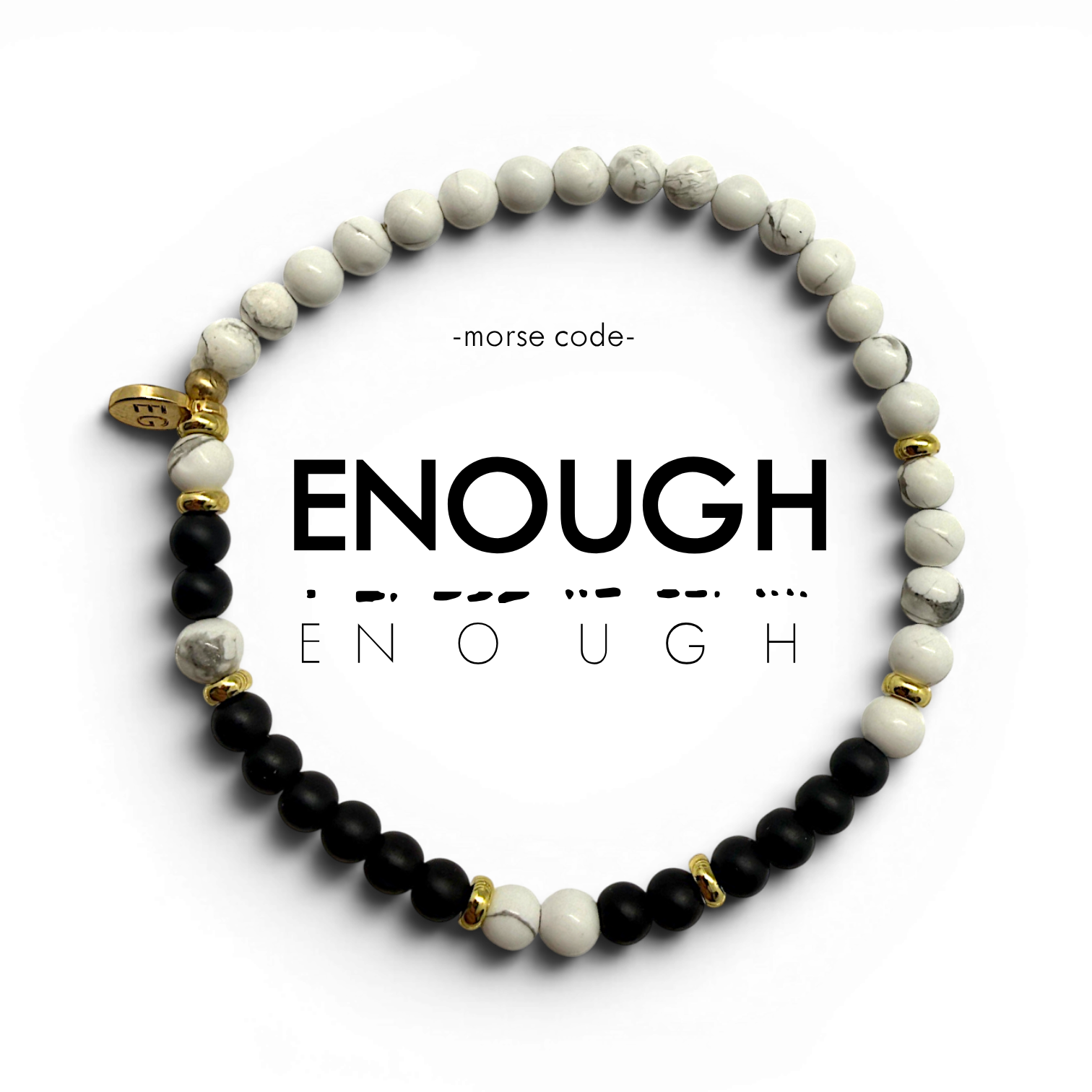 Picture of EG MC Bracelet| ENOUGH - Onyx & Howlite