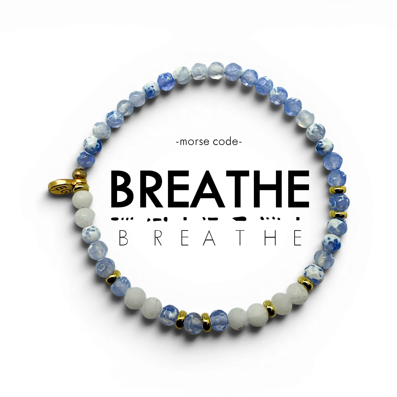 Picture of EG MC Bracelet: BREATHE | Lacy Blue Agate & Froste