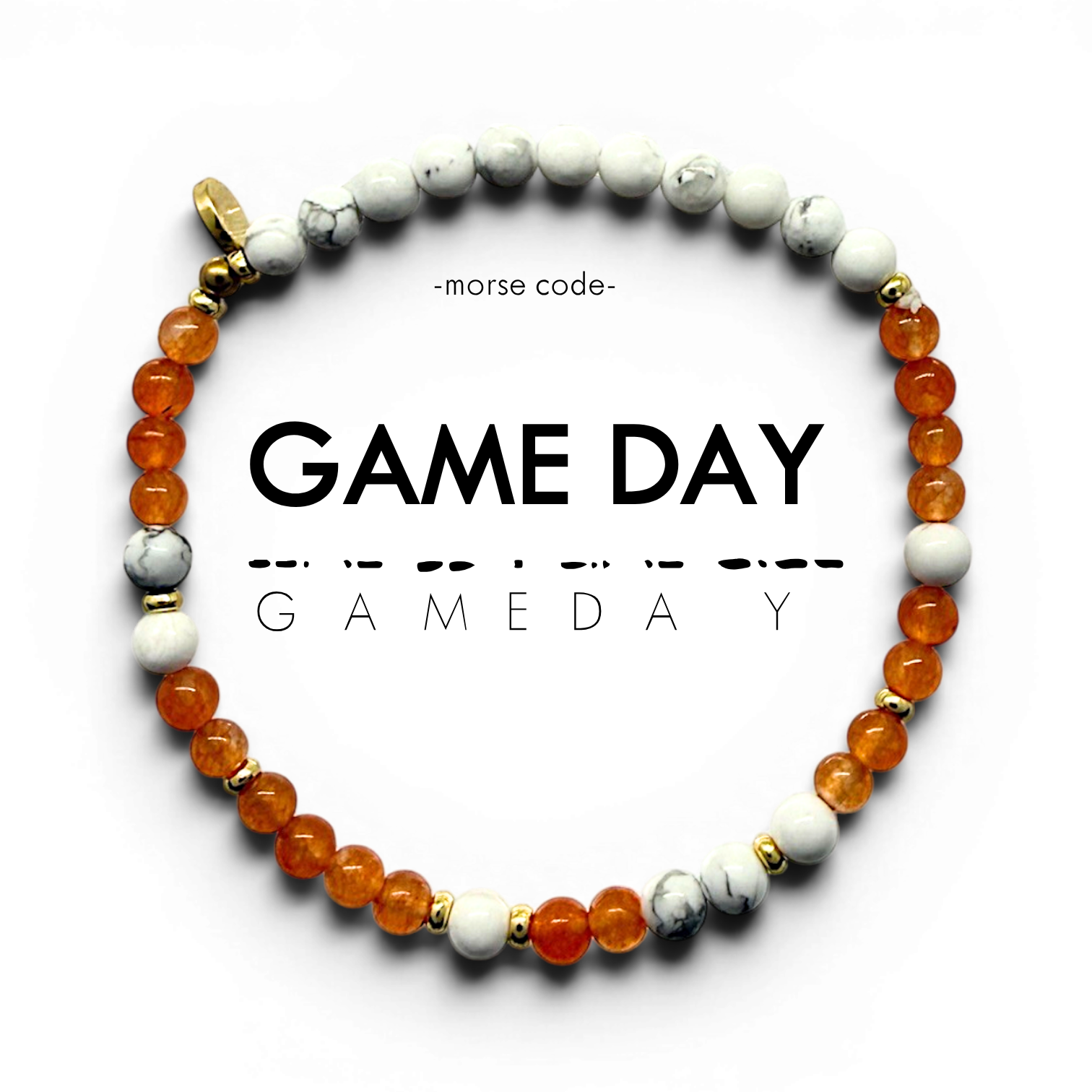 Picture of EG MC Bracelet: GAME DAY | Howlite & Orange Quartz