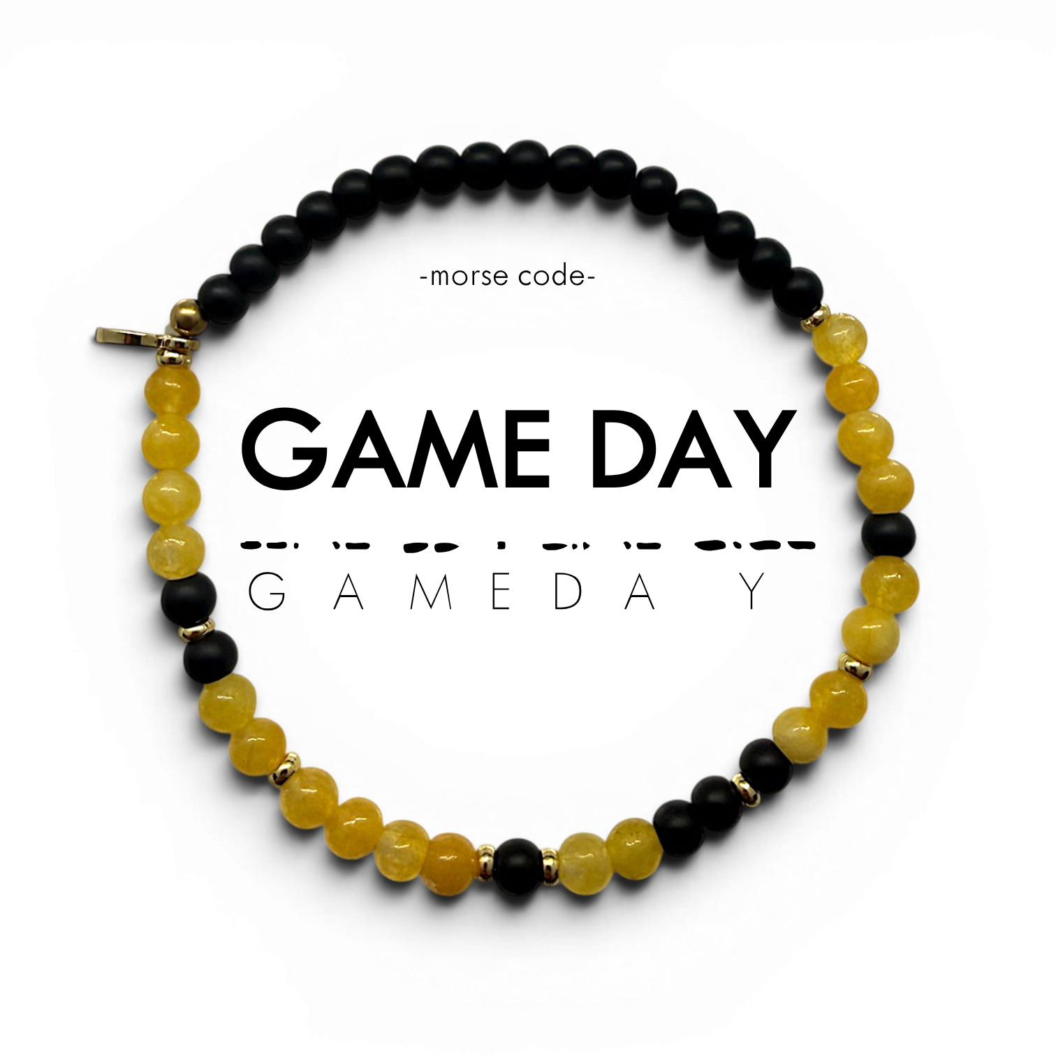 Picture of EG MC Bracelet: GAME DAY | Onyx & Yellow Aventurin