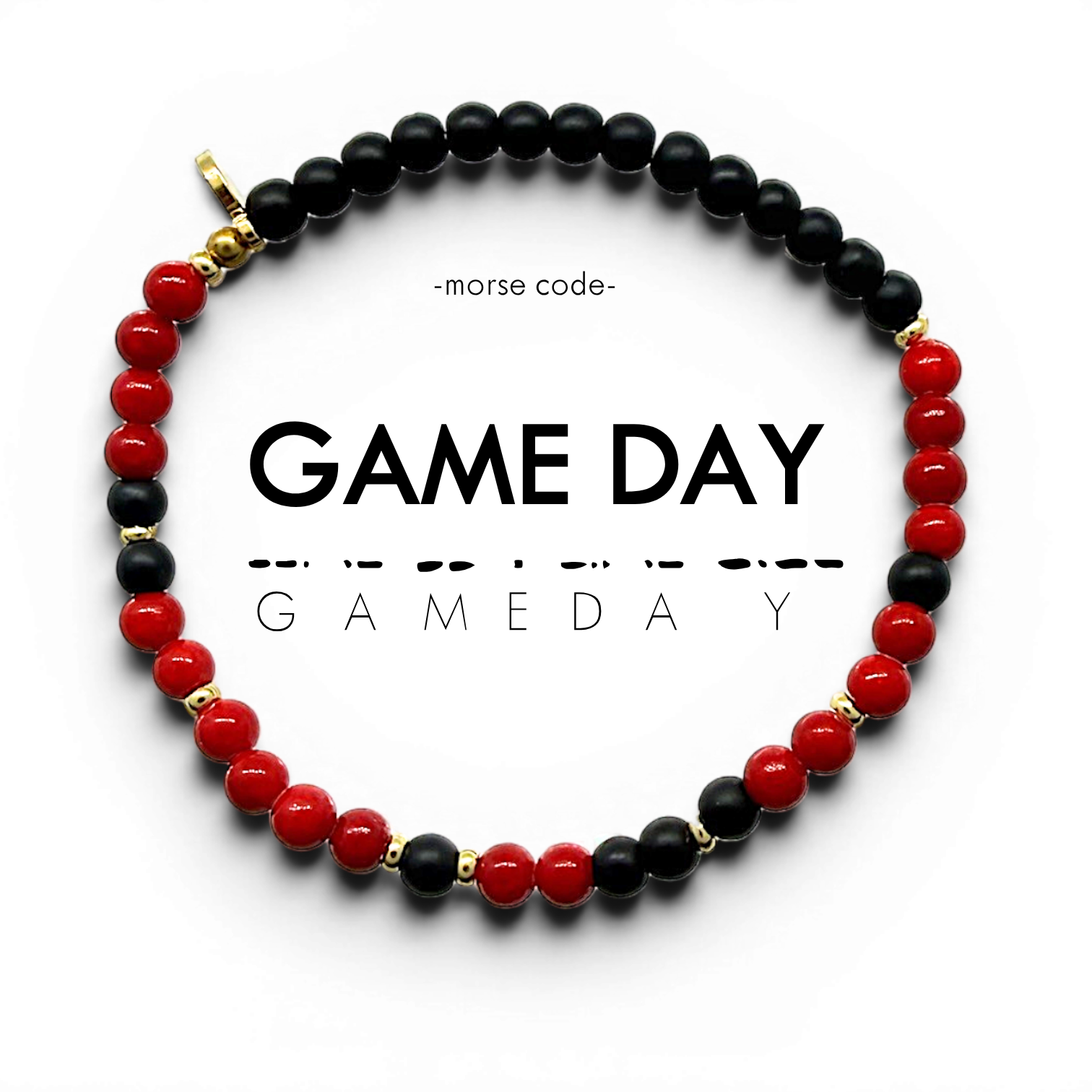 Picture of EG MC Bracelet: GAME DAY | Onyx & Red Jasper
