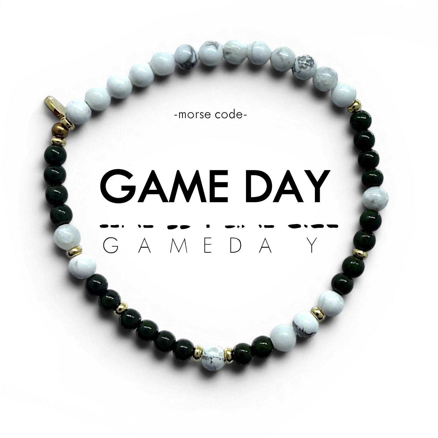 Picture of EG MC Bracelet: GAME DAY | Howlite & Kale