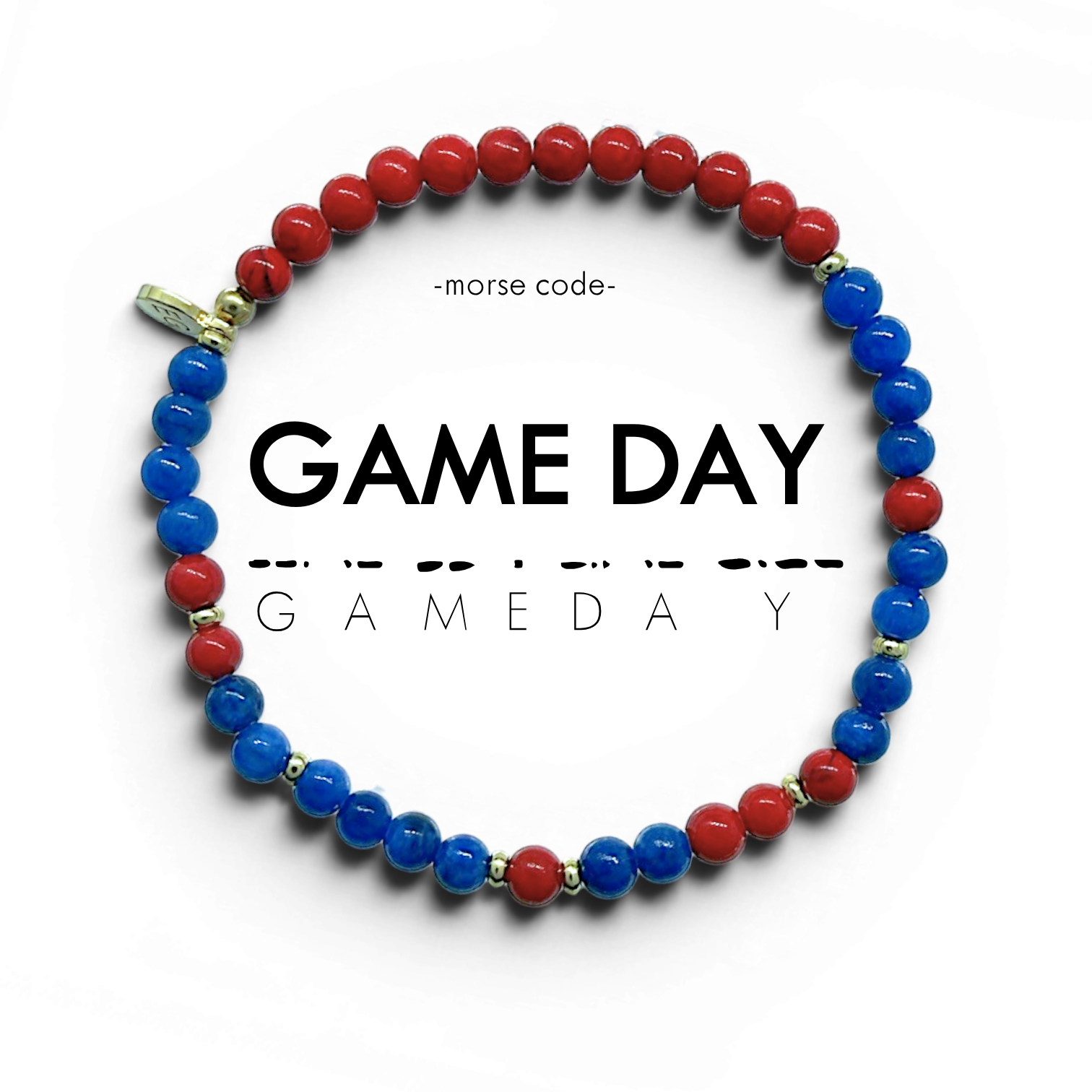 Picture of EG MC Bracelet: GAME DAY | Royal Blue Quartz & Red