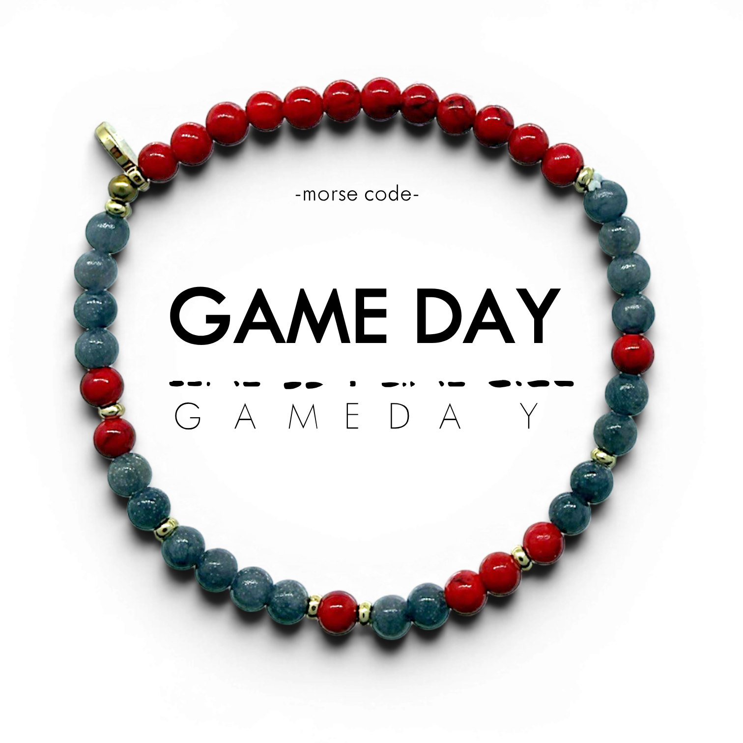 Picture of EG MC Bracelet: GAME DAY | Smoke & Red Jasper