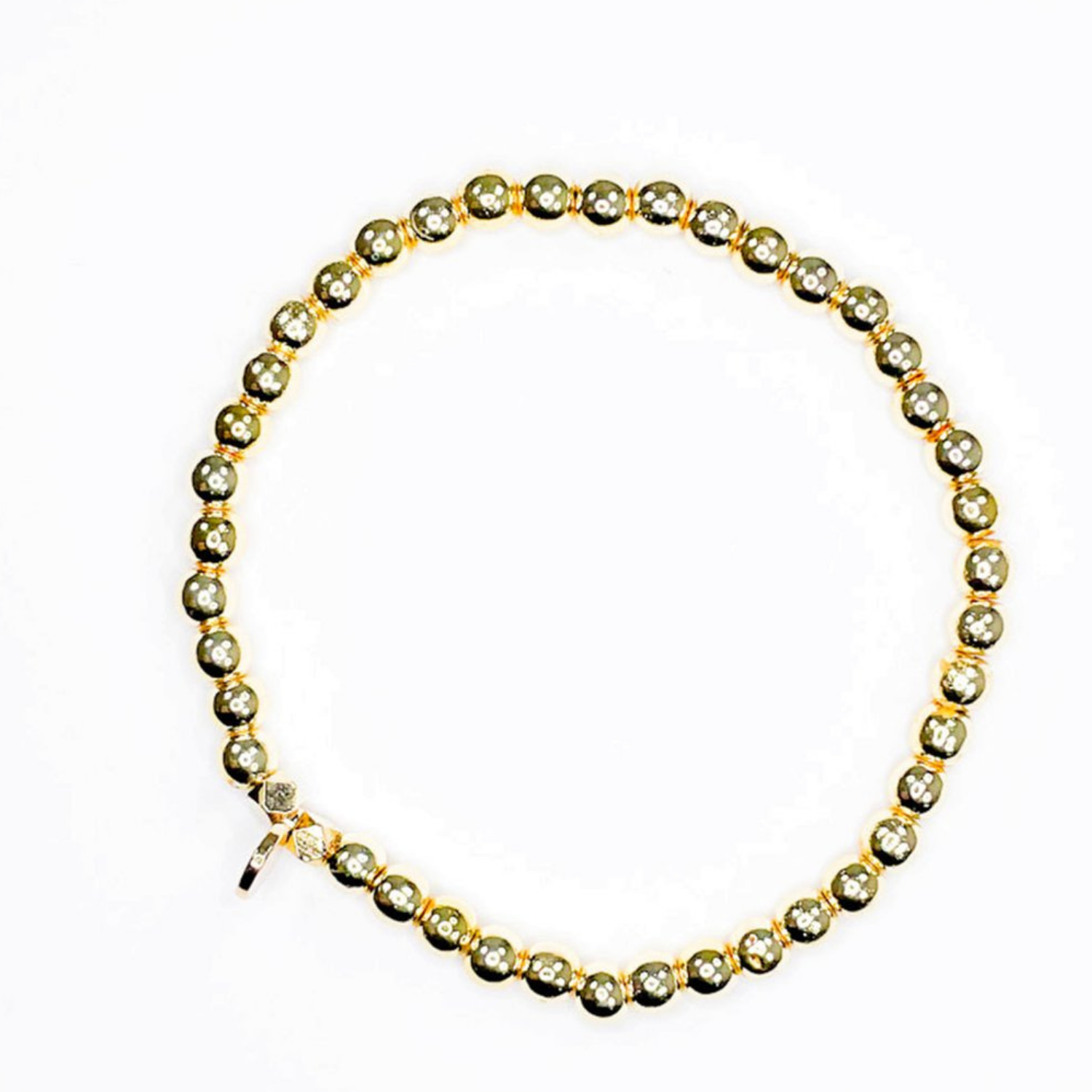 Picture of Hematite Stacker: 4mm Gold Bracelet