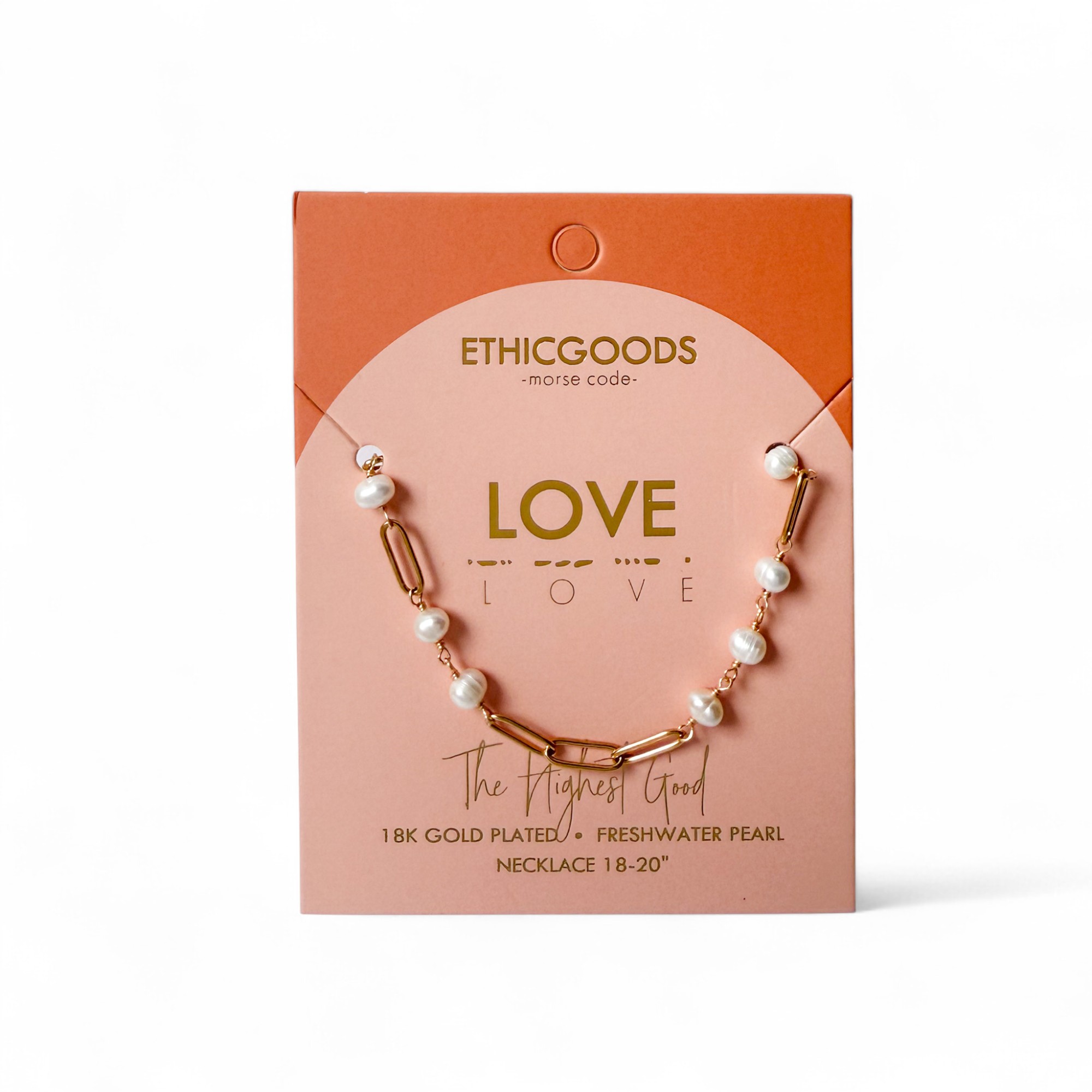 Picture of Pearl & Chain MORSE CODE Necklace | LOVE