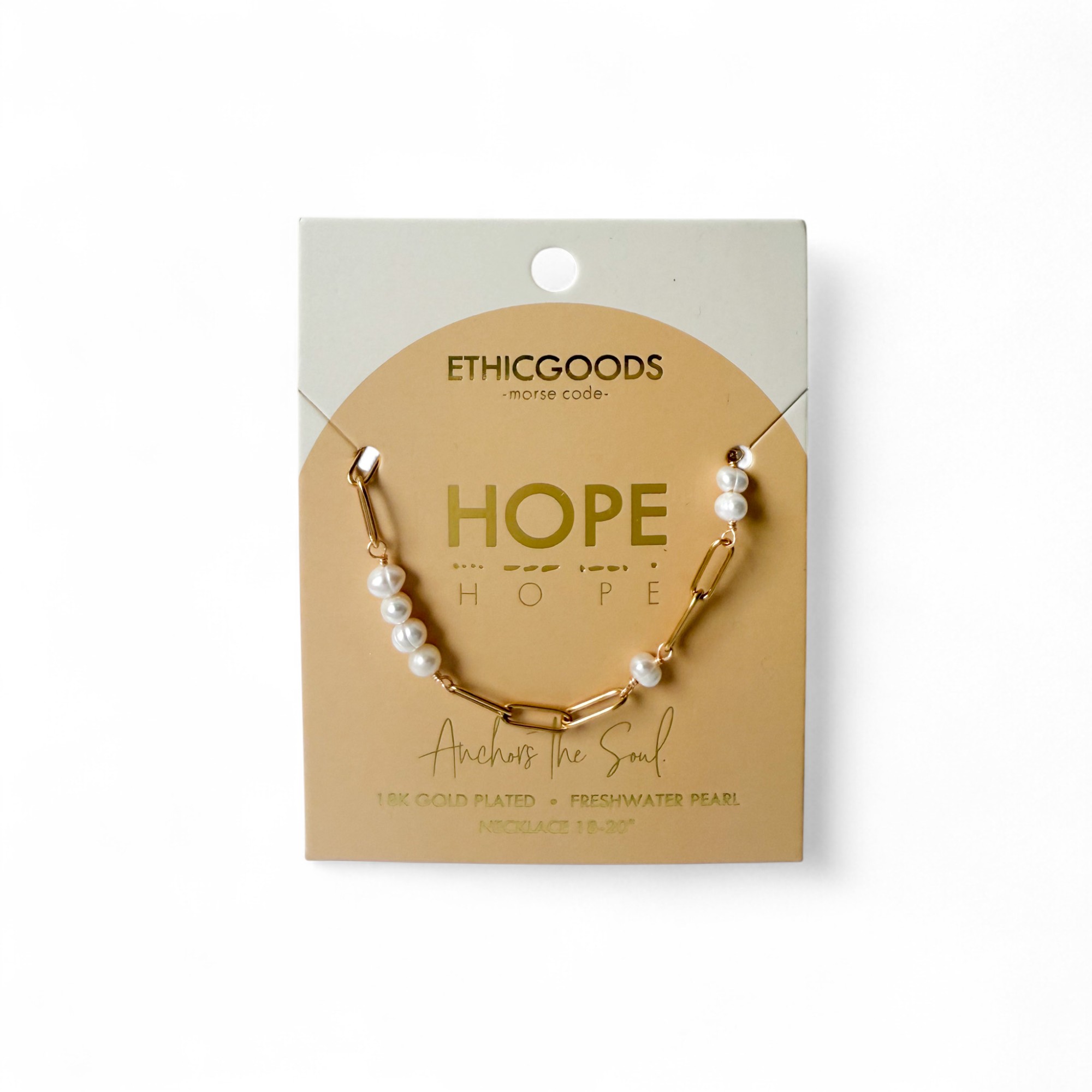 Picture of Pearl & Chain MORSE CODE Necklace | HOPE