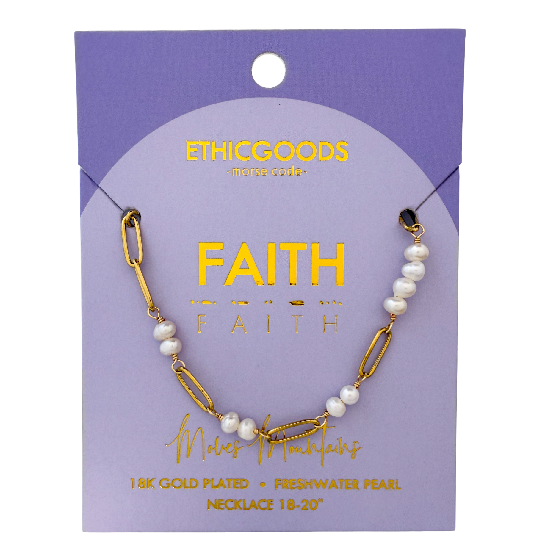 Picture of MC Pearl & Gold Paperclip Necklace | FAITH