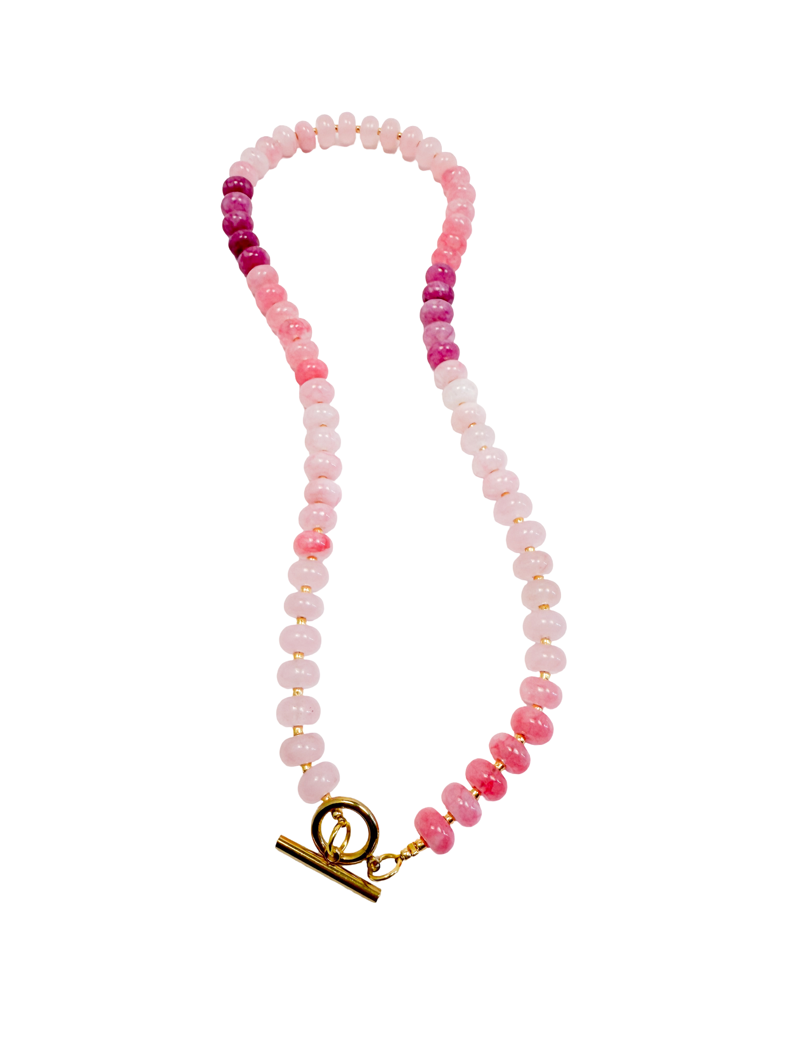 Picture of Bold Stone Necklace | Pink Quartz Ombre