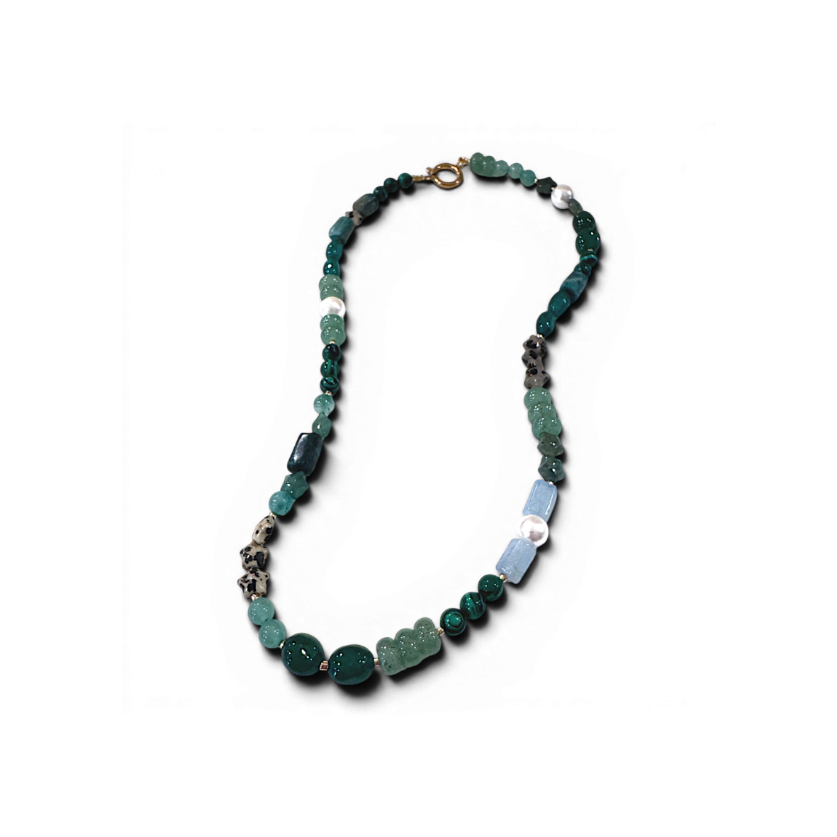 Picture of The Mila Green Jade Gemstone Beaded Necklace