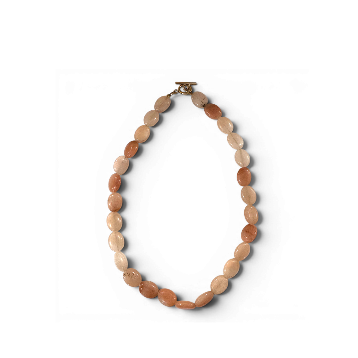 Picture of Statement Peach Quartz Gemstone Beaded Necklace