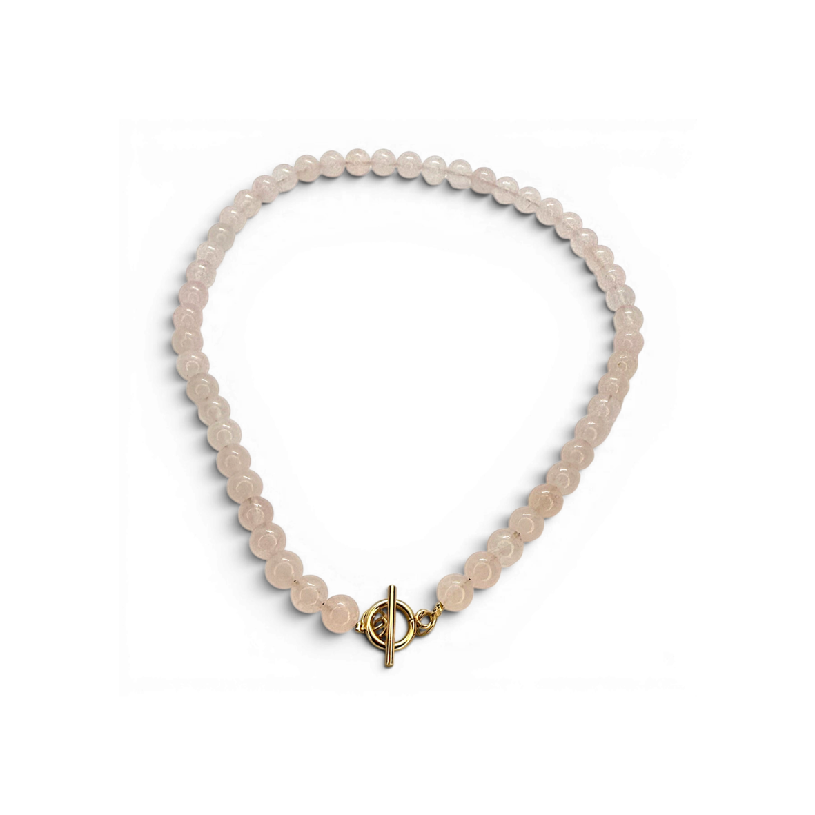 Picture of Round Rose Quartz Gemstone Beaded Necklace