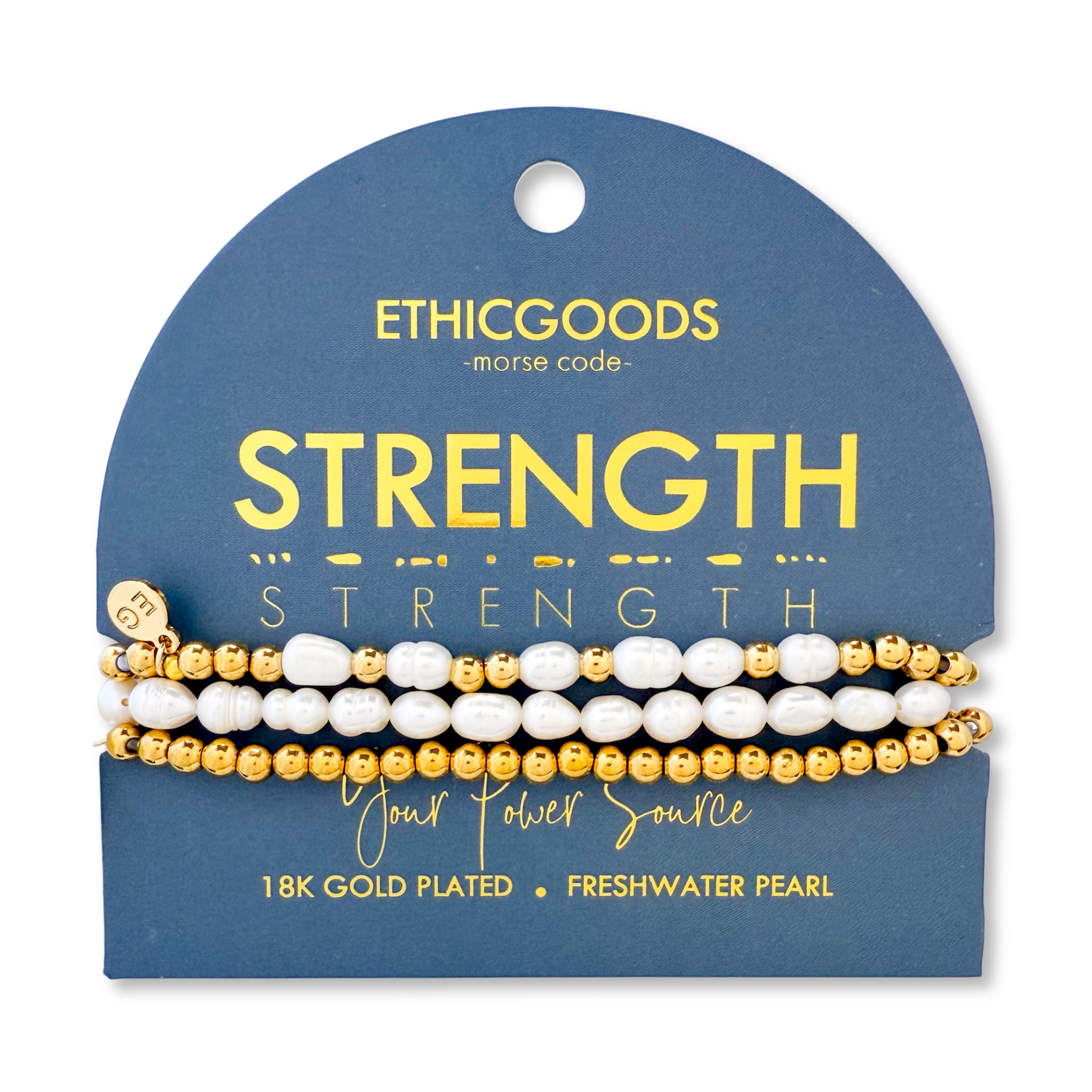 Picture of MC Pearl & Gold Bracelet Stacking Set | STRENGTH