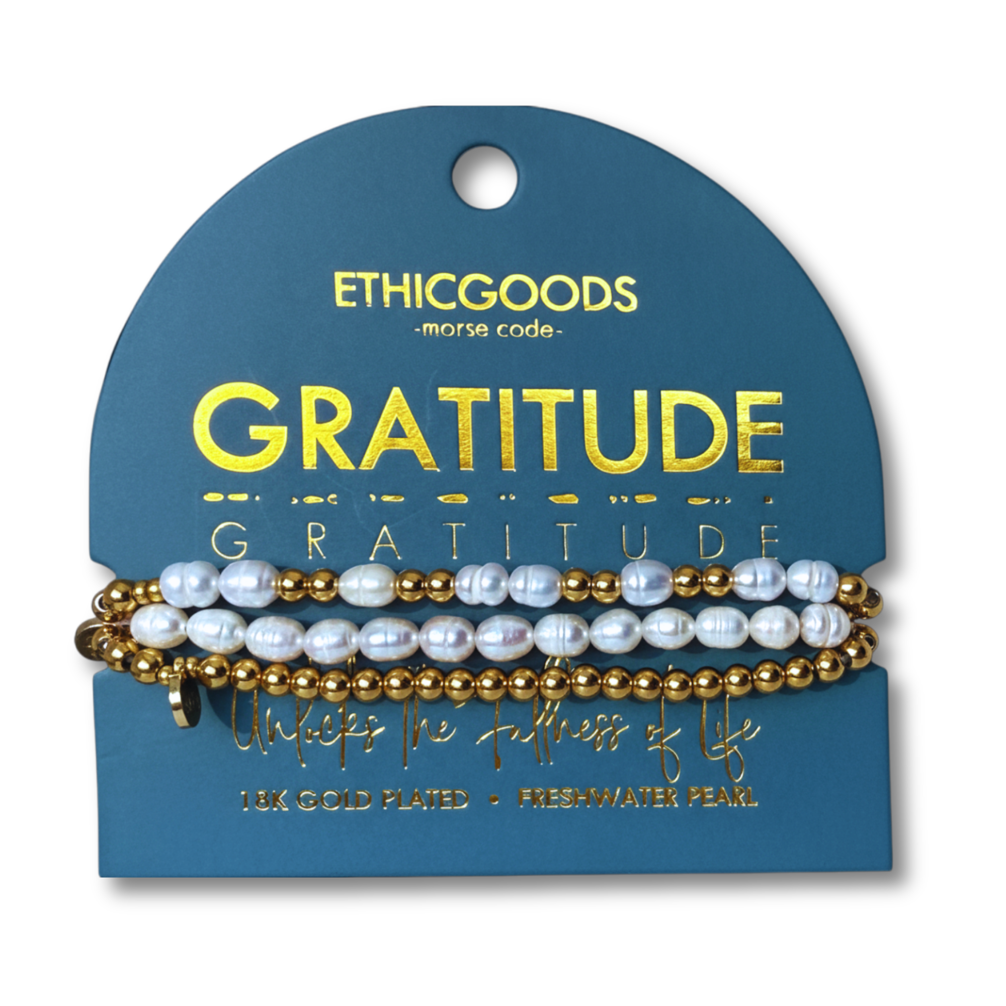 Picture of MC Pearl & Gold Bracelet Stacking Set | GRATITUDE