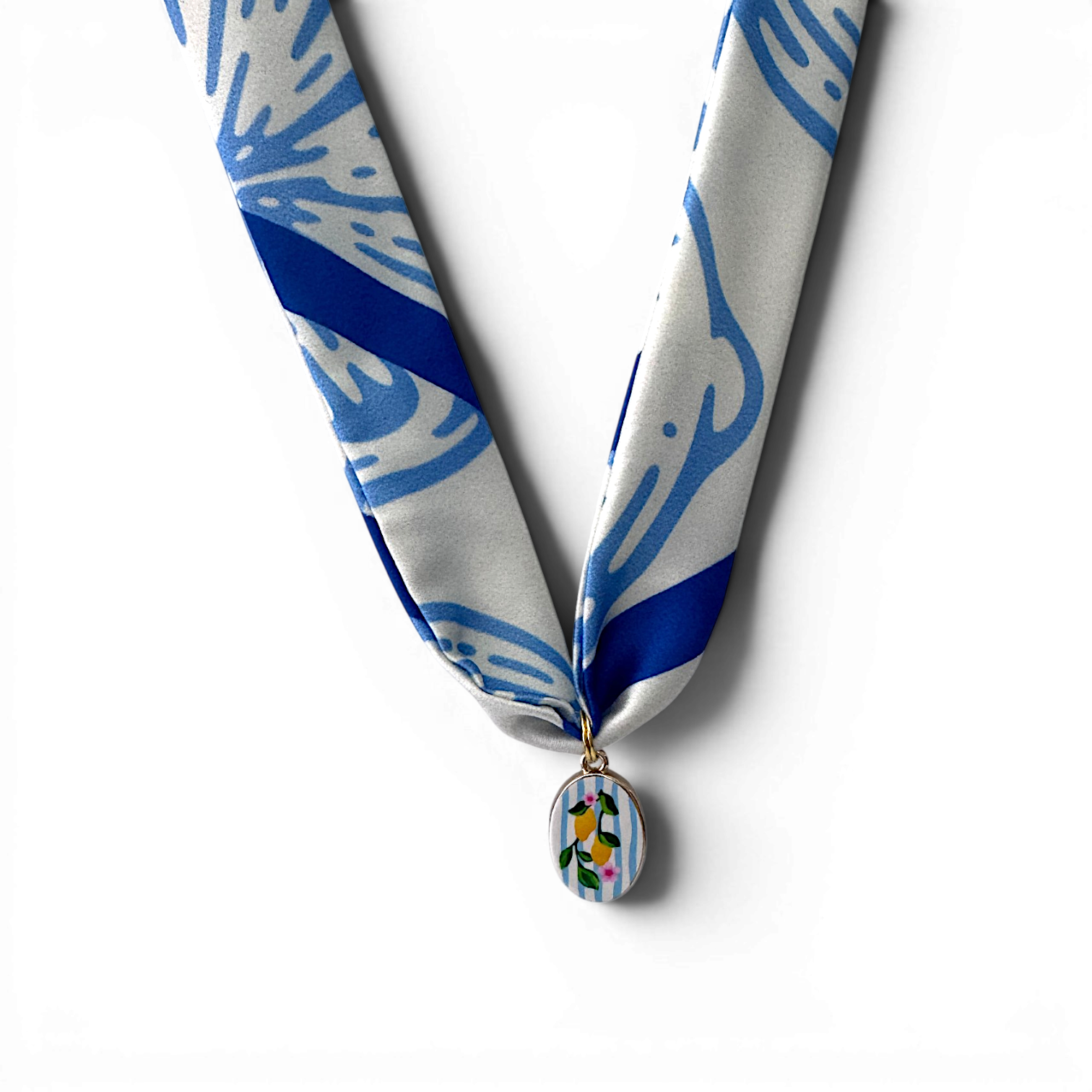 Picture of Scarf Necklace + Pendant: Blue Lemon/Lemon