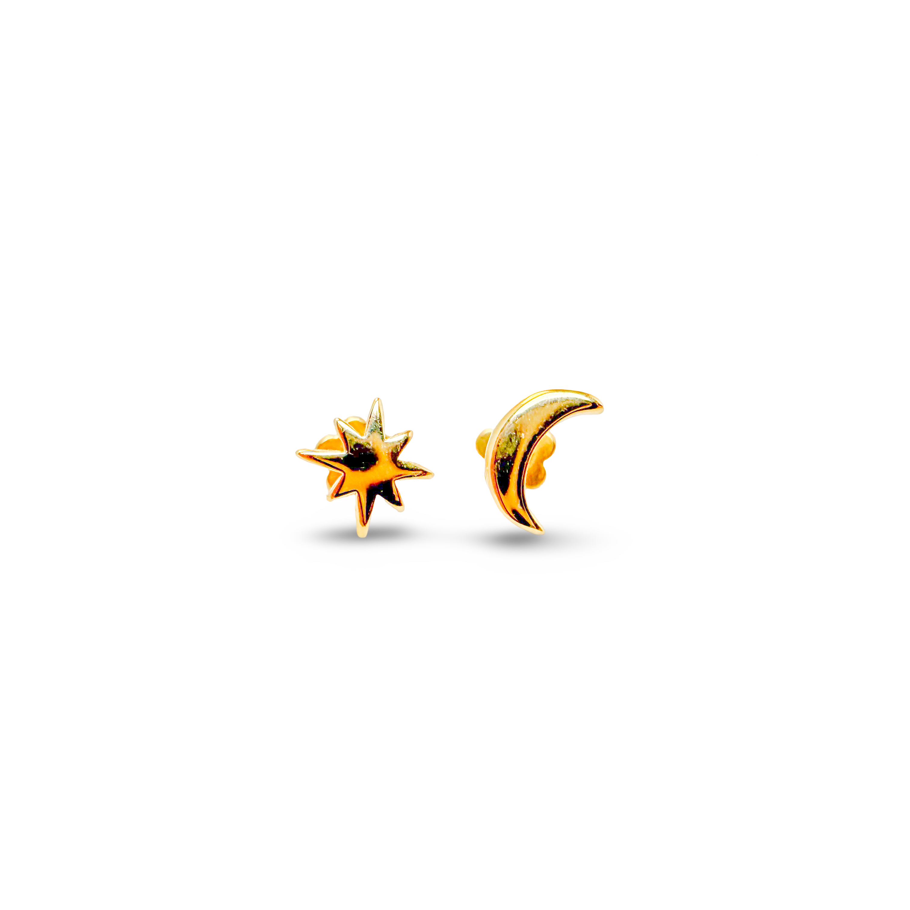 Picture of Star & Moon Tiny Stud Earrings