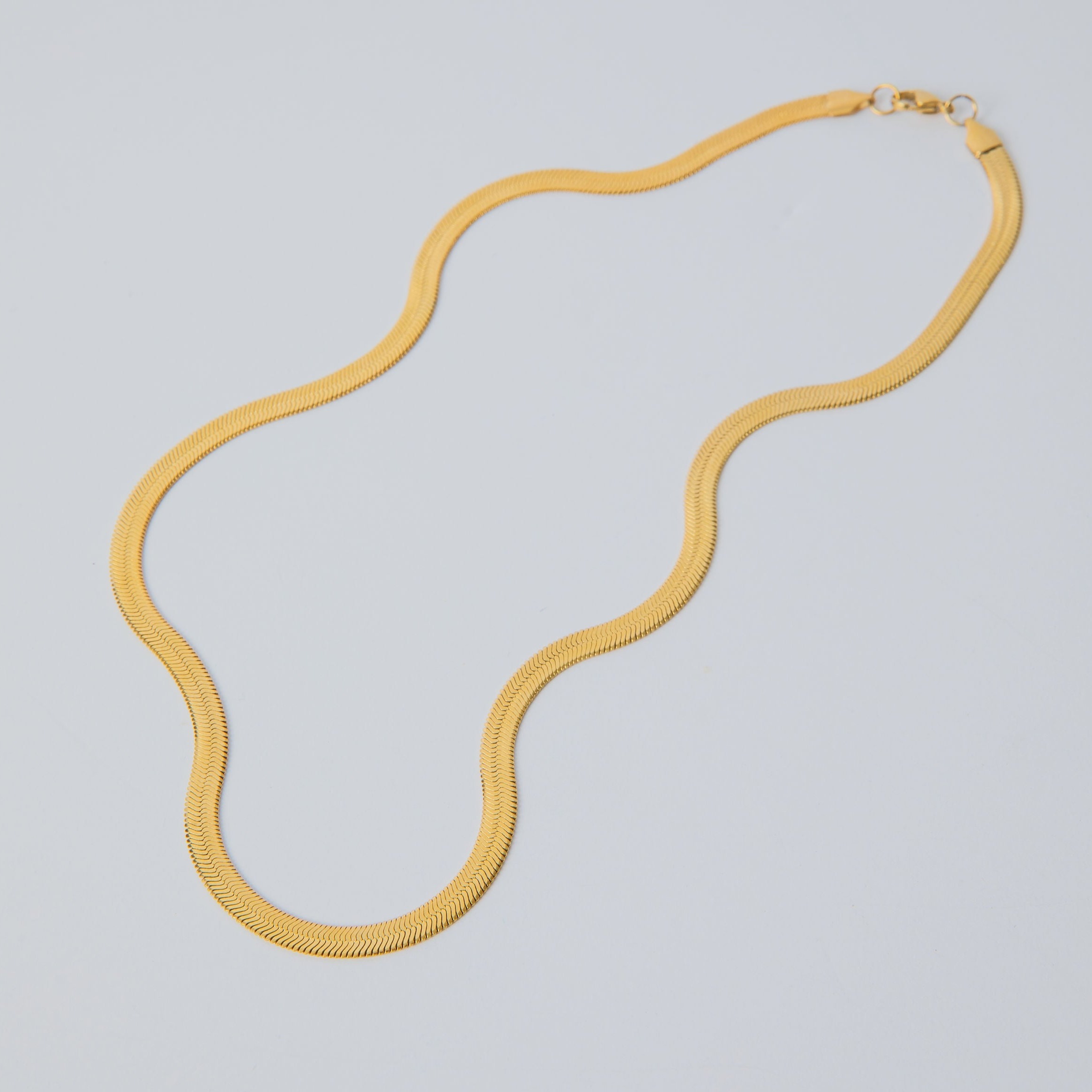 Picture of EG Necklace: Herringbone Chain 5mm | GOLD PLATED