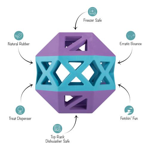 Picture of THIS IS HOW I ROLL PURPLE/BLUE RUBBER DOG TOY