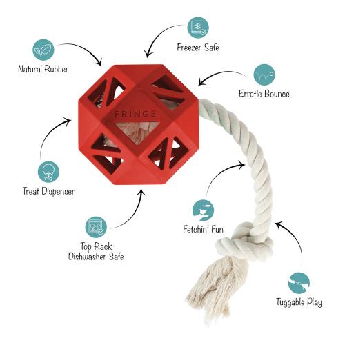 Picture of PULL MY WAY RED RUBBER DOG TOY