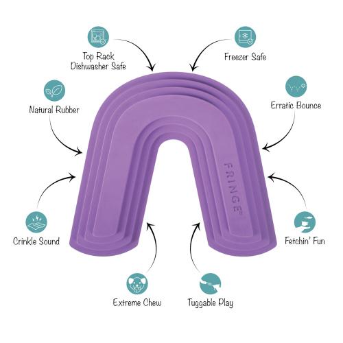 Picture of COLOR ME HAPPY PURPLE RUBBER DOG TOY