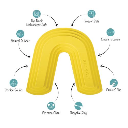 Picture of COLOR ME HAPPY YELLOW RUBBER DOG TOY