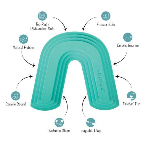 Picture of COLOR ME HAPPY TURQUOISE RUBBER DOG TOY