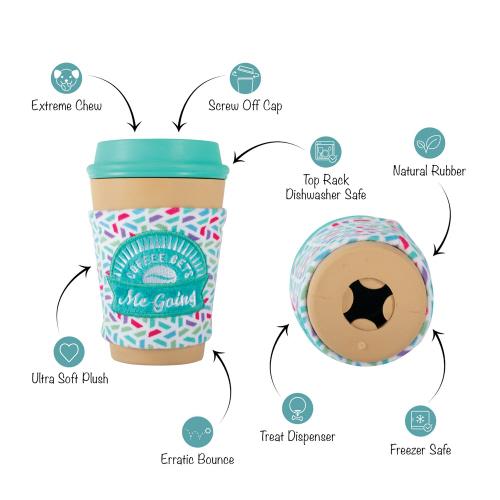 Picture of COFFEE GETS ME GOING RUBBER/PLUSH DOG TOY