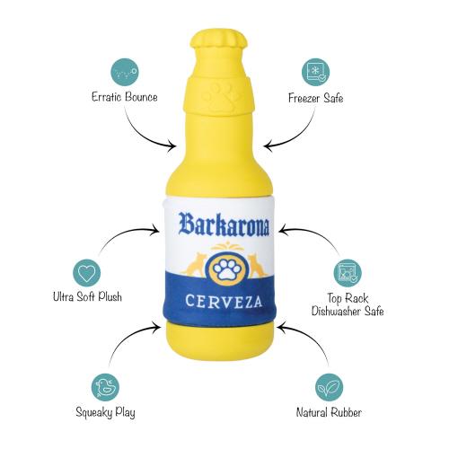 Picture of BARKARONA RUBBER/PLUSH DOG TOY