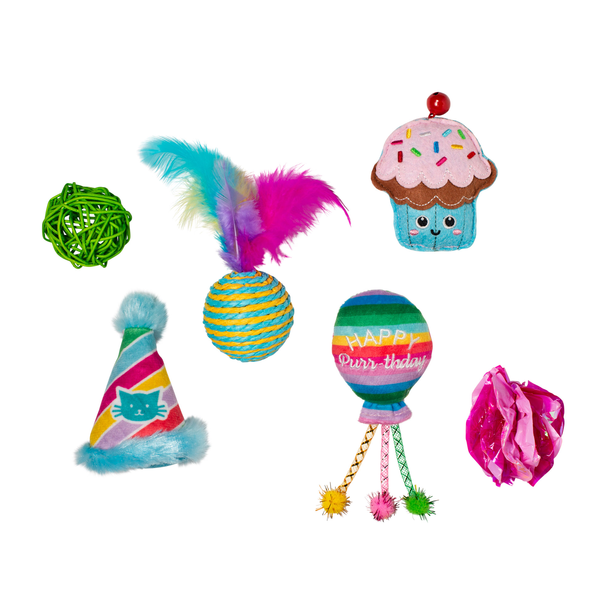 Picture of HAPPY PURRTHDAY CAT TOY SET OF 6